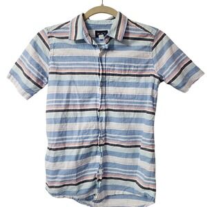 Childrens Place size 14/XL striped button down shirt 100% Cotton